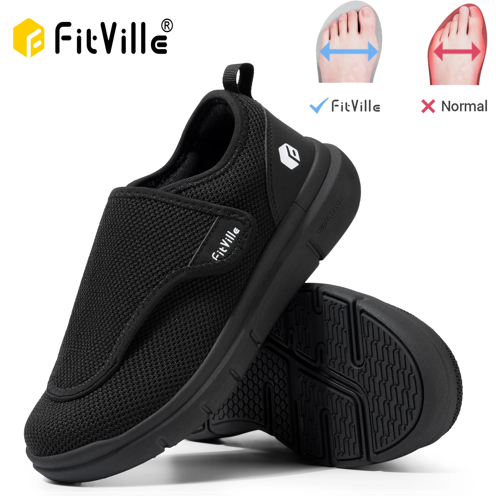 

Fitville Women's Diabetic Shoes Wide Width Walking Shoes Casual Breathable for Swollen Feet Elderly Foot Pain Relief Neuropathy