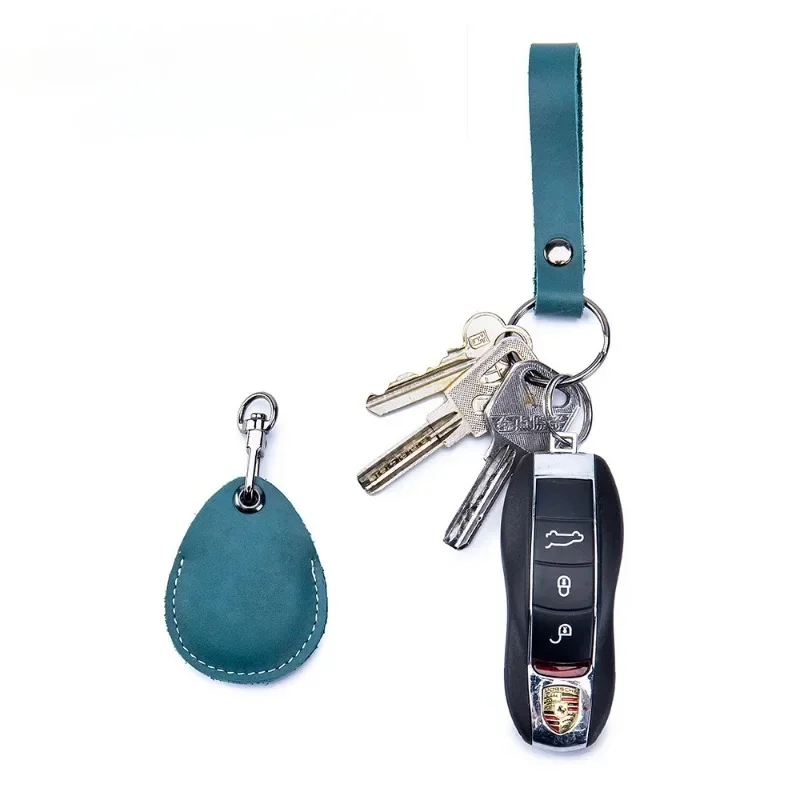 Leather Cover Card Holder ID Card Case Keychain Unisex Car Keychain Holder Key Case Cover Key Case