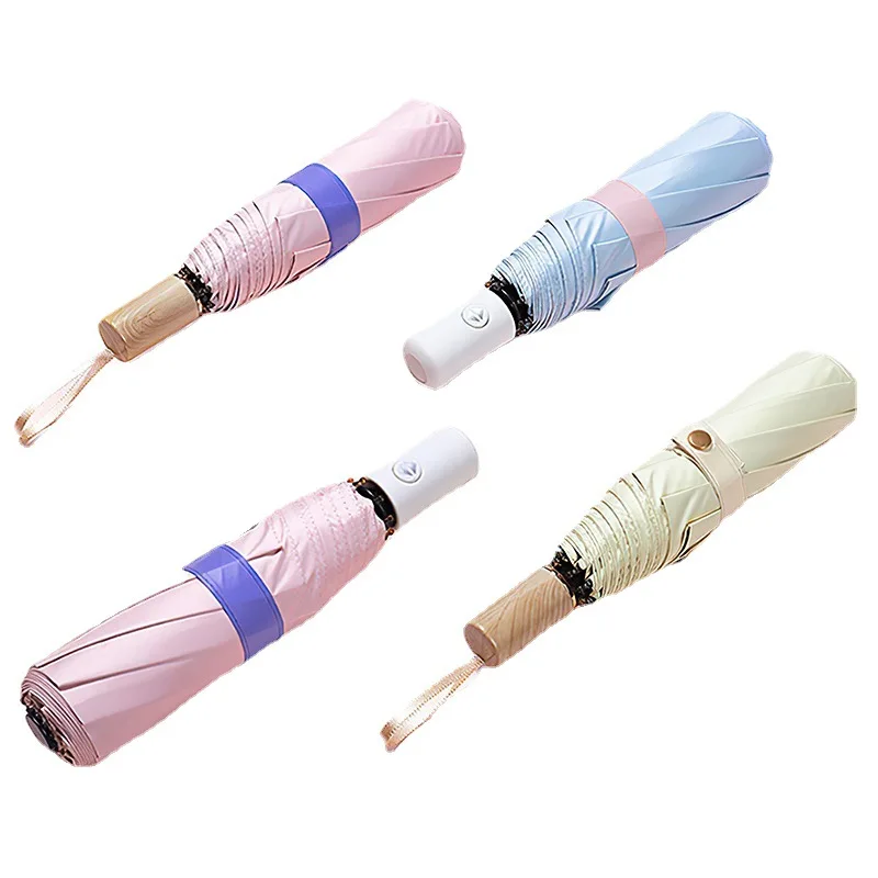 Three-fold Folding Umbrellas Sunny and Rainy Umbrellas Portable Small Fresh Women's Sunscreen UV Protection Umbrella