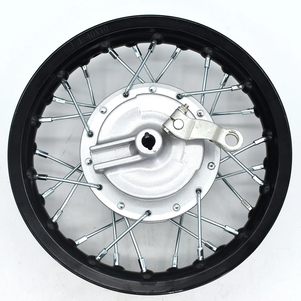 10 Inch Rims 1.40-10" Aluminum Alloy Circle Drum Brake Hub 12mm Front Wheel Axle For Small Kid's Dirt Pit Bike Motorcycle