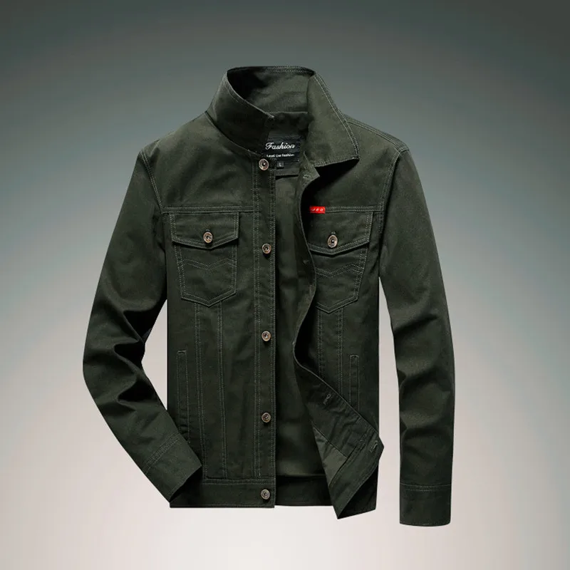 Men's denim cotton jacket spring and autumn youth new high-end quality fashionable business casual work clothes windbreaker coat