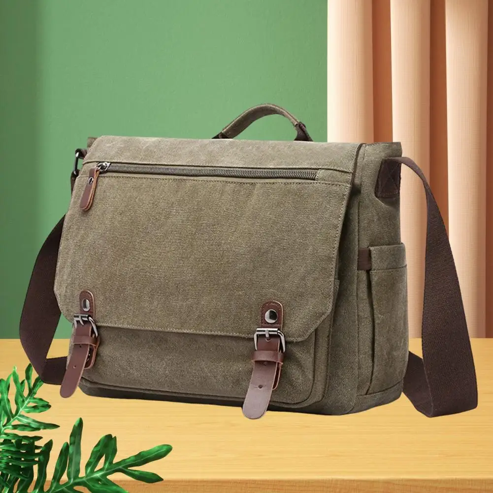 Waterproof Nylon Briefcase Waterproof Canvas Business Briefcase with Shoulder Strap Buckle Lock for Business for 15.6-inch