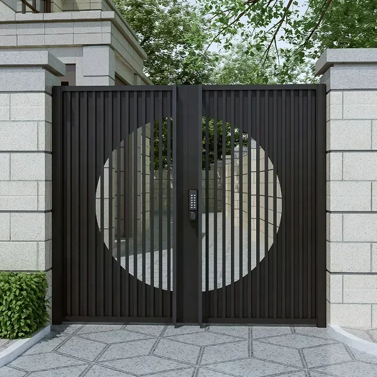Luxury Galvanized Steel Door, Courtyard Glass Entrance Door, Anti-theft, Waterproof and Rust Proof, Customized Size 4