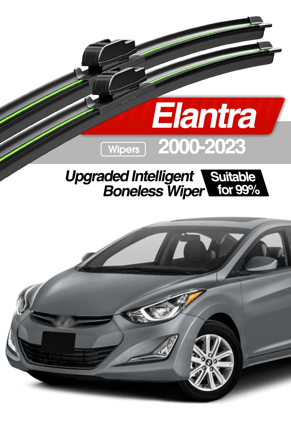 Für hyundai elantra 2015-2017 Scheiben wischer blätter 2x Windschutz scheiben fenster zubehör 2000 2023 – Detail 1