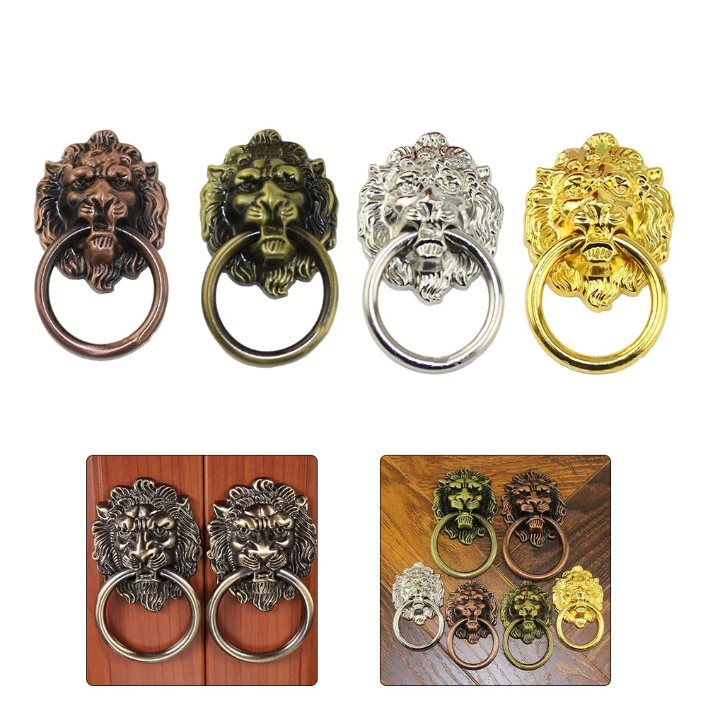 Description Picture 3 of itemVintage Door Handle Lion Head Cabinet Knobs Zinc Alloy Antique Cupboard Wardrobe Drawer Pull Furniture Hardware