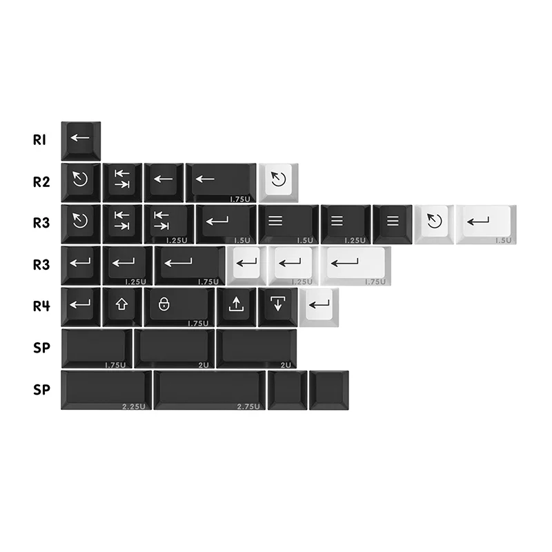 KBDFANS Doubleshot WOB/BOW PBT Cherry Profile Keycap Numpad