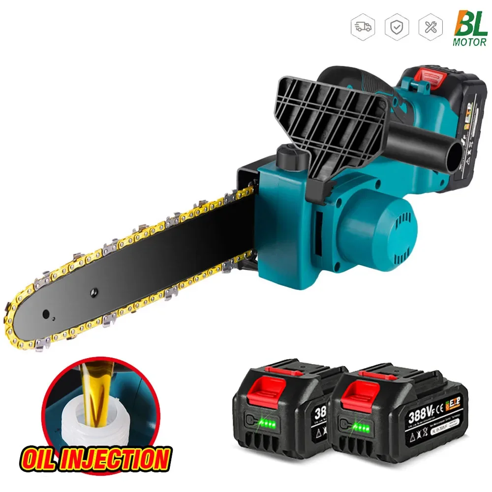 12 Inch 3000W Brushless Electric Chain Saw Handheld Cordless Garden Woodworking Cutting Tool Machine For Makita 18V Battery