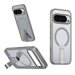 Premium Transparent MagSafe Case with Wireless Charging & Shockproof Holder for Pixel 11 Pro XL (GRAY)