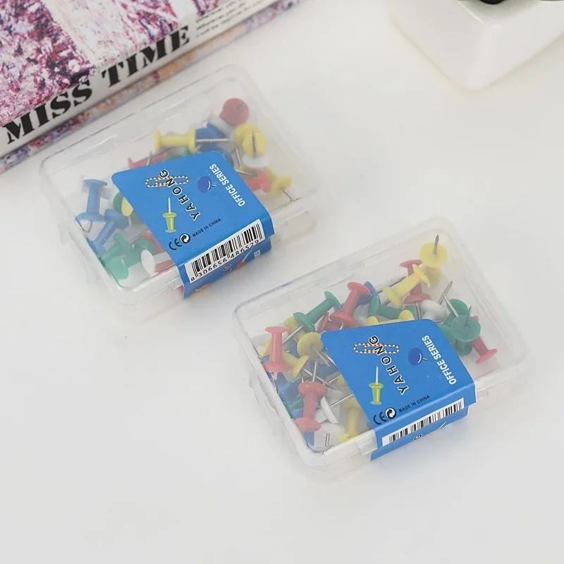 Push Pins 100/200/300 Pcs Assorted Making Thumb Tacks Multicolor Plastic Tacks Push Pins Cork Board Office School Stationery Supplies
