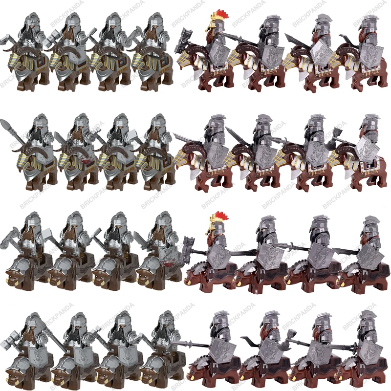 Medieval Military Dwarf Knights Building Block Castle Figures Parts
