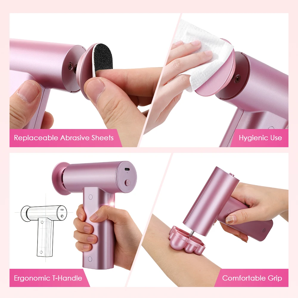 3 In 1 Foot Callus Remover Foot File Nail Grinder Pedicure Dead Skin Remove Tool Foot Massage with 20pcs Sandpaper Rechargeable