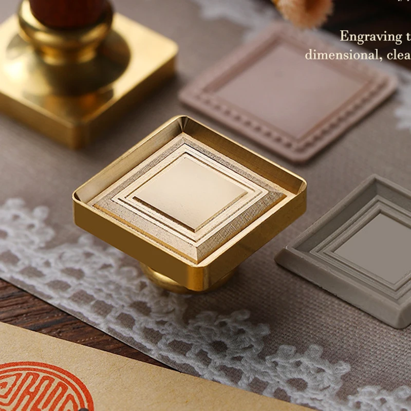 Embossed Lacquer Bronze Head Vintage Photo Frame Seal Wax Particle Seal DIY Wedding Invitation Envelope Decoration Accessories