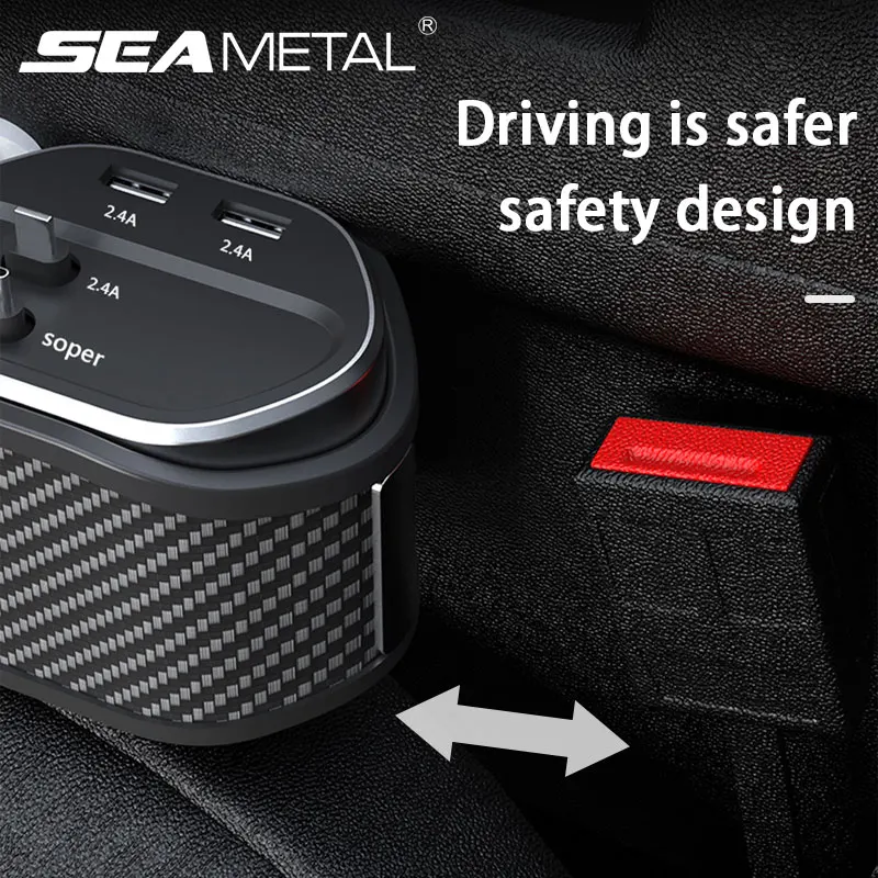 Car Seat Gap Storage Box with Wireless Charging