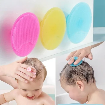 Spazzole per massaggio della testa del bagno del bambino in Silicone morbido spazzola per il lavaggio dei capelli pettine per cuoio capelluto per bambini per la pulizia del bagno appena nato strumenti per capelli
