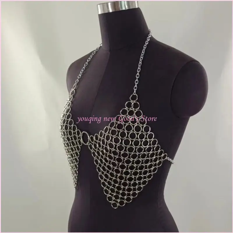 Stylish Adjustable Body Chain Jewelry With Small Hoop Rings Portable for Beach Parties and Music Festivals - 4