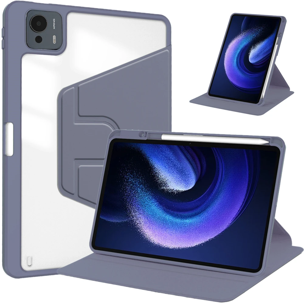 360° Rotating Tablet Cover with Pencil Holder - Acrylic Case