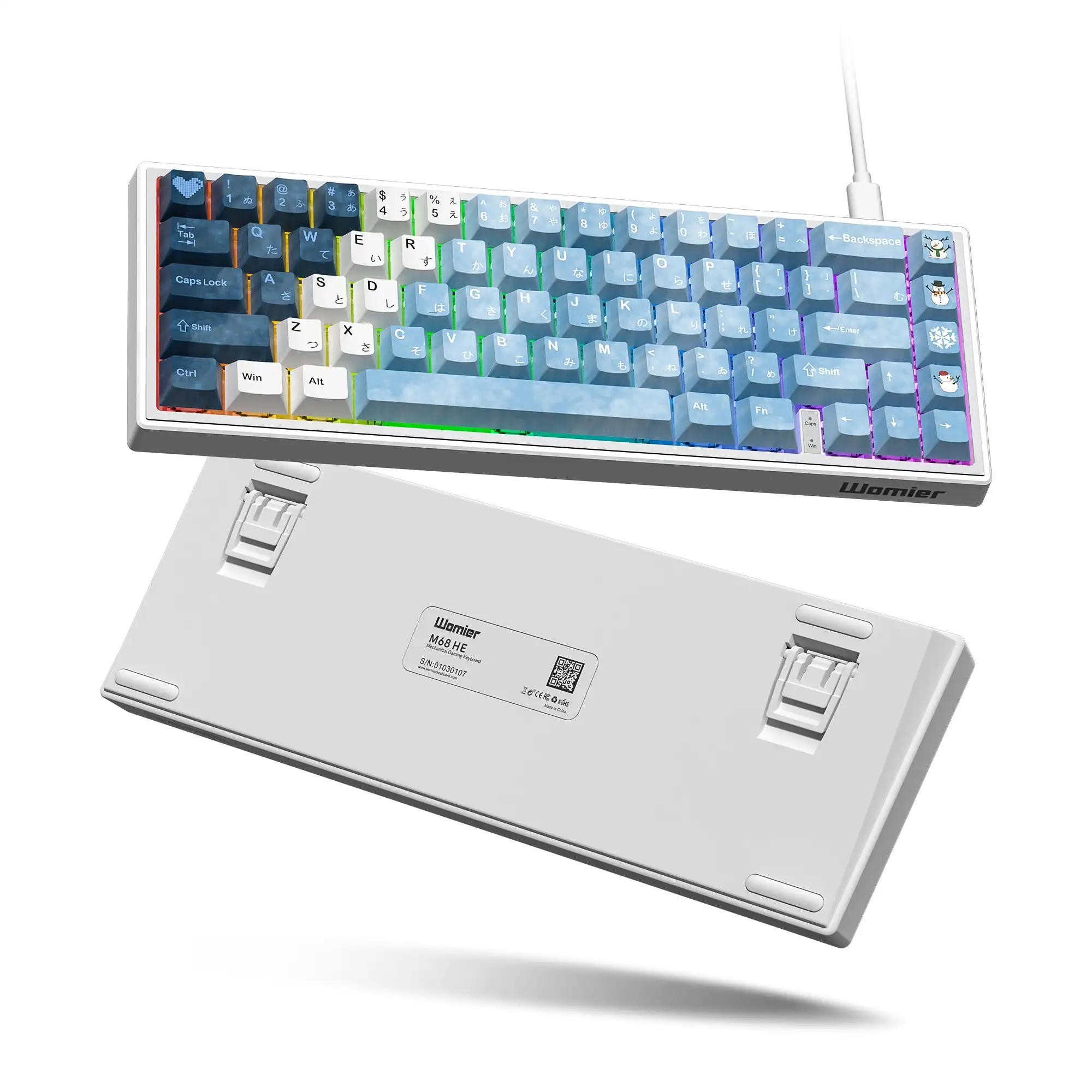 WOMIER-M68 HE V2ラピッドトリガーゲーミングキーボード、65 WOMIER-M68 HE V2ラピッドトリガーゲーミングキーボード、65