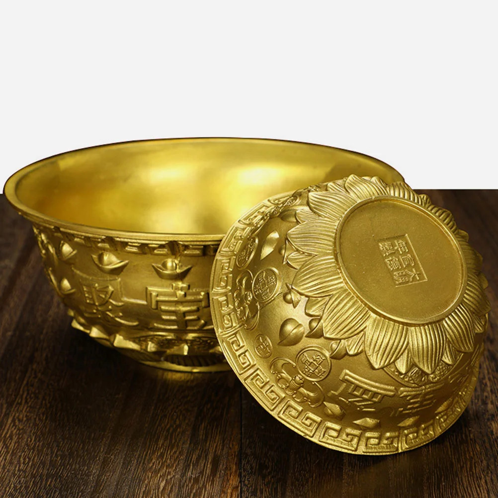 

Gold Decor Cornucopia Bowl Home Adornment Desktop Wealth Brass Money Basin Tabletop Decoration