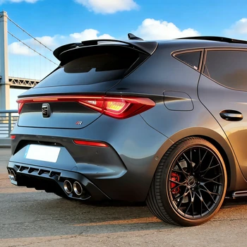 Spoiler Posteriore Nero Lucido Stile Oettinger per Seat Leon FR Mk4/Cupra Leon MK1 Hatchback 2020-2026, Accessori Tuning