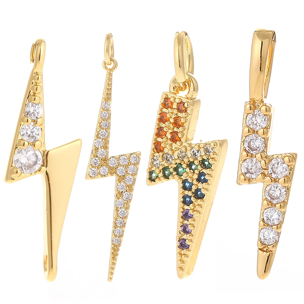 

Lightning Charms for Jewelry Making Supplies Shining Pendant Diy Earring Bracelet Necklace Copper CZ Zircon Accessories