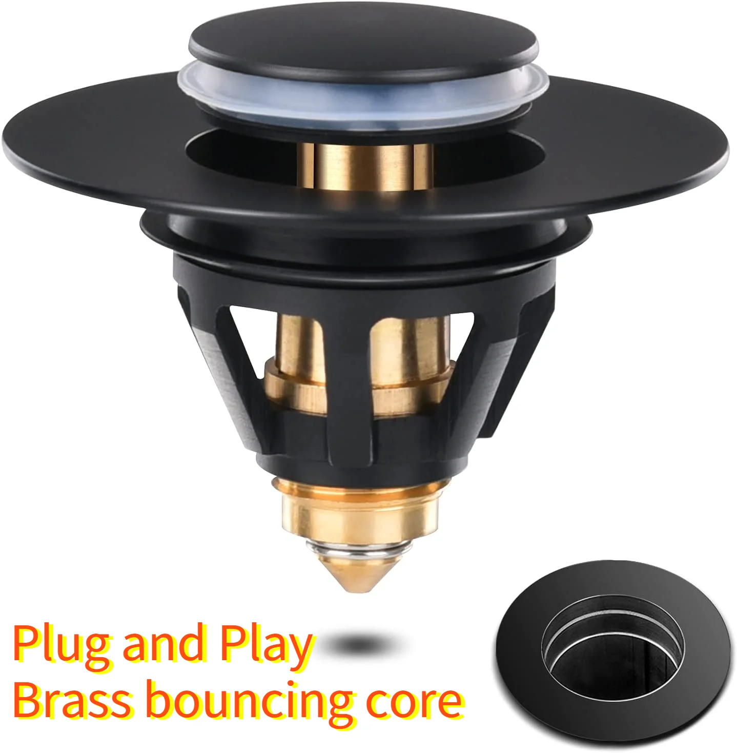 

Basin Bouncing Core Washbasin Stainless Steel Washbasin Basin Plug Accessories Press-type Drainer Leaking Plug Drain Cover