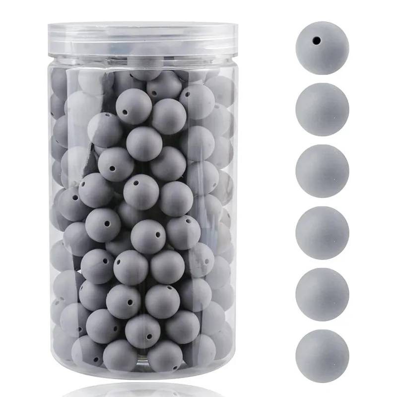 12mm 100Pcs Loose Silicone Beads Round BPA Free For Jewelry Making Bracelet Necklace DIY Pacifier Chain Accessory Box Set