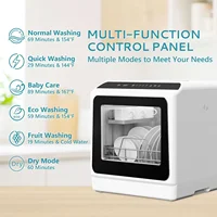 Mini Portable Dishwasher Countertop Compact Dishwashers, Tabletop Small Dishwasher with 5L Built-in Water Tank with 6 Modes 2