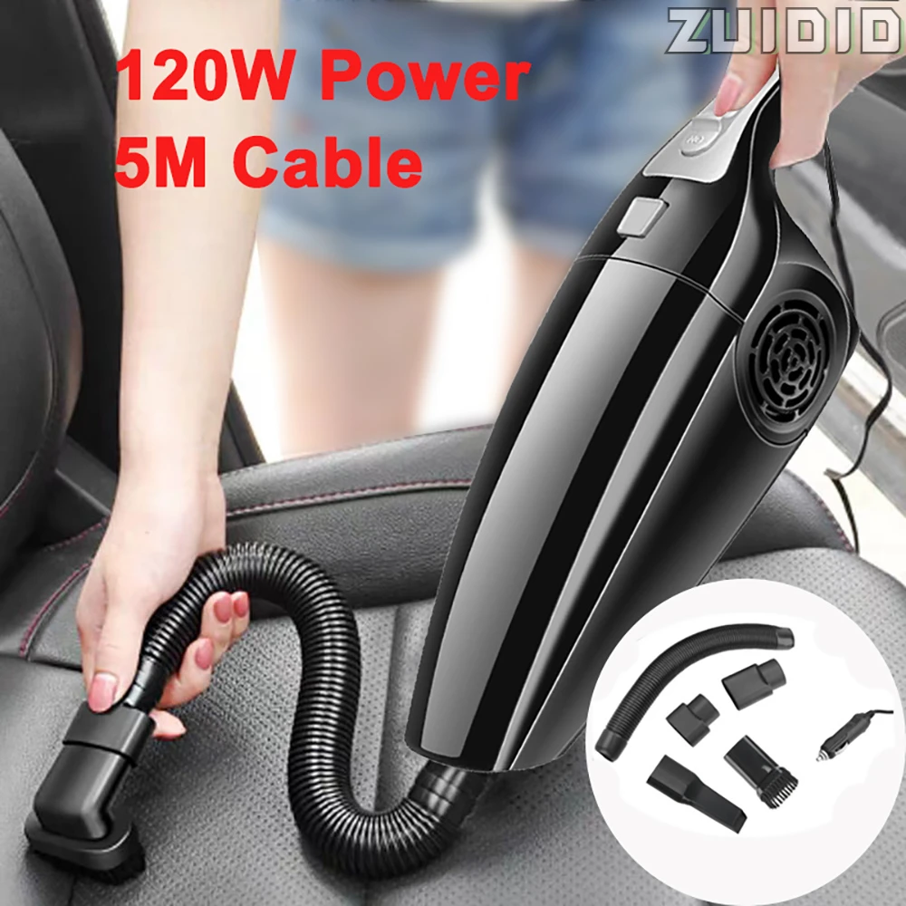 120W12VPortableCarVacuumCleanerWetAndDryHandheldStrong