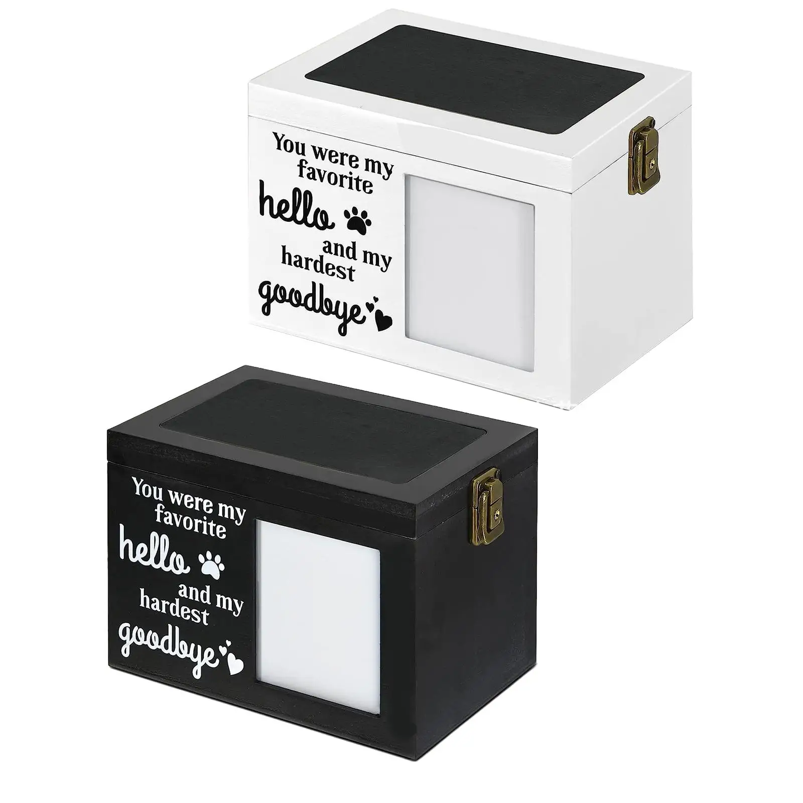Pet Ashes Urn Keepsake Urn with Photo Frame Sealed Durable Wooden Pet for Loss Remembrance Gift Collar Rabbits Cats