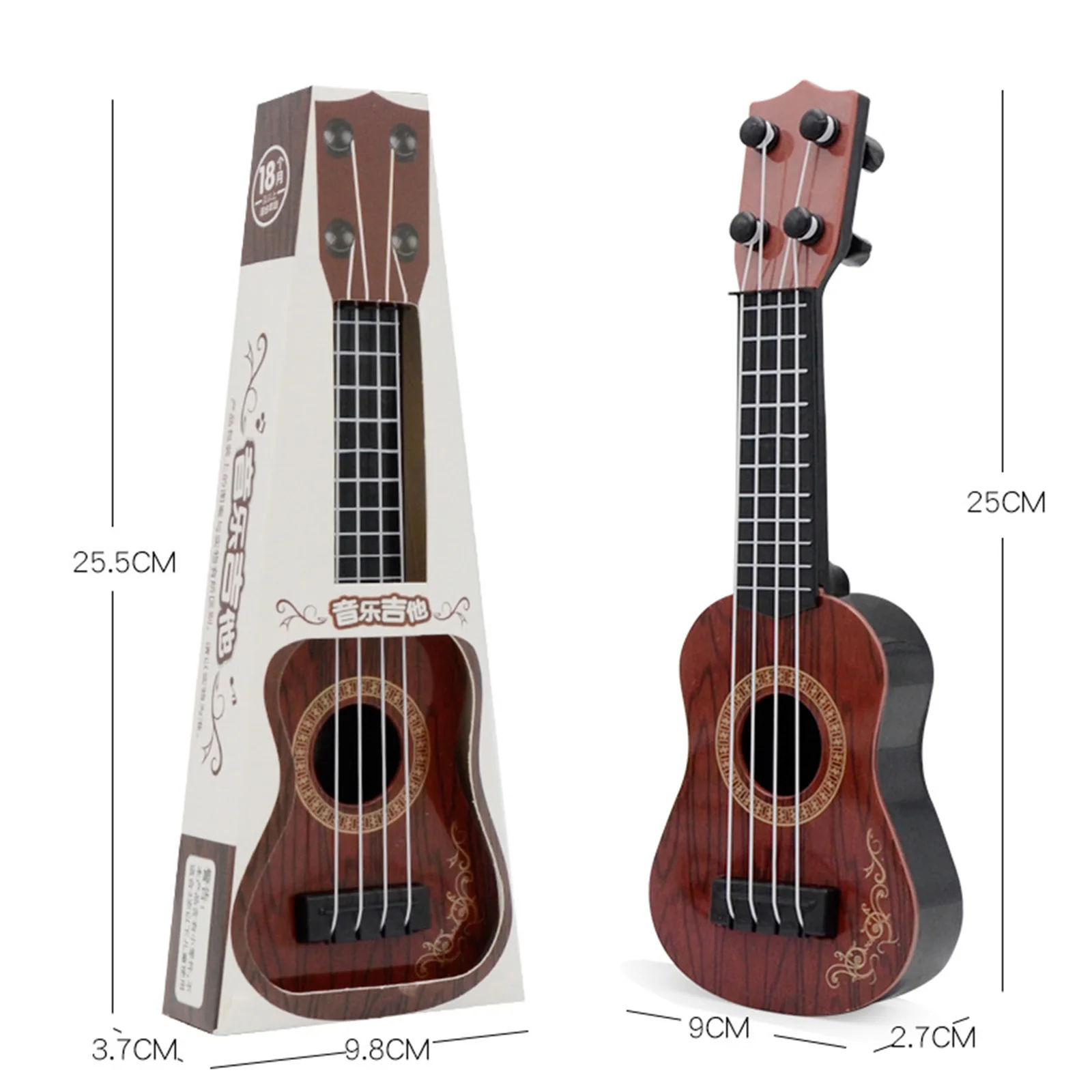 Kids Classical Ukulele Guitar Toy Lightweight Early Education Adjustable for Children Holiday Gifts