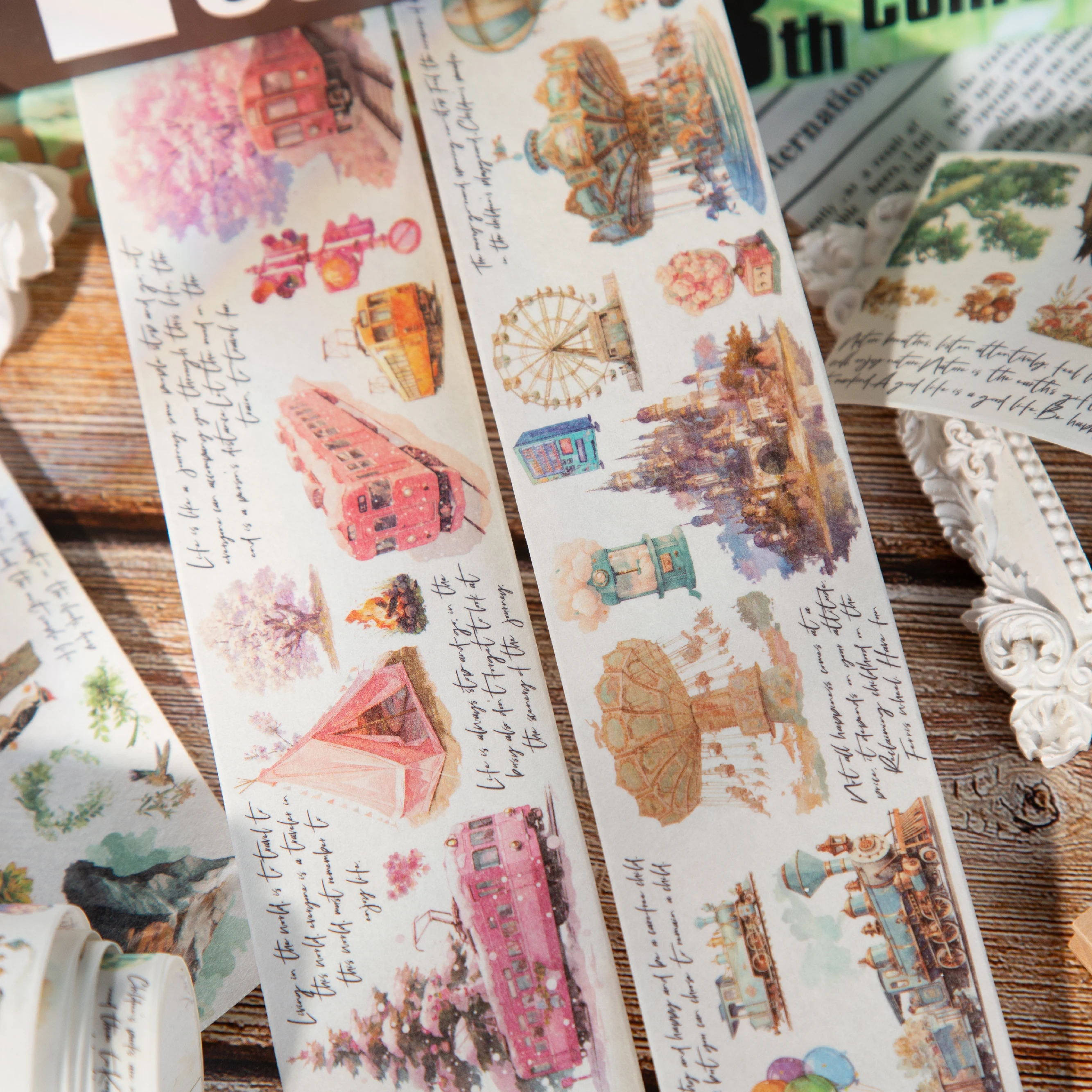 50mm * 2m vintage landscape Washi tape DIY decorative stickers note scrapbook Diary Album Junk Journal supplies 3