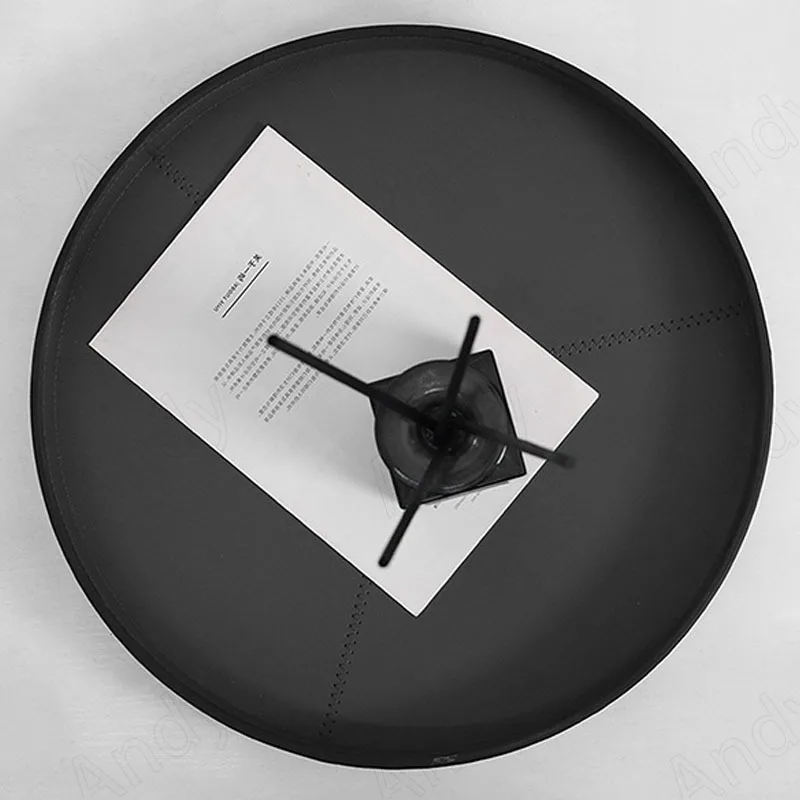 Modern Leather Storage Tray Geometric Circular Decoration Table Jewelry Organizer Bedroom Cosmetics Container Home Decoration 4