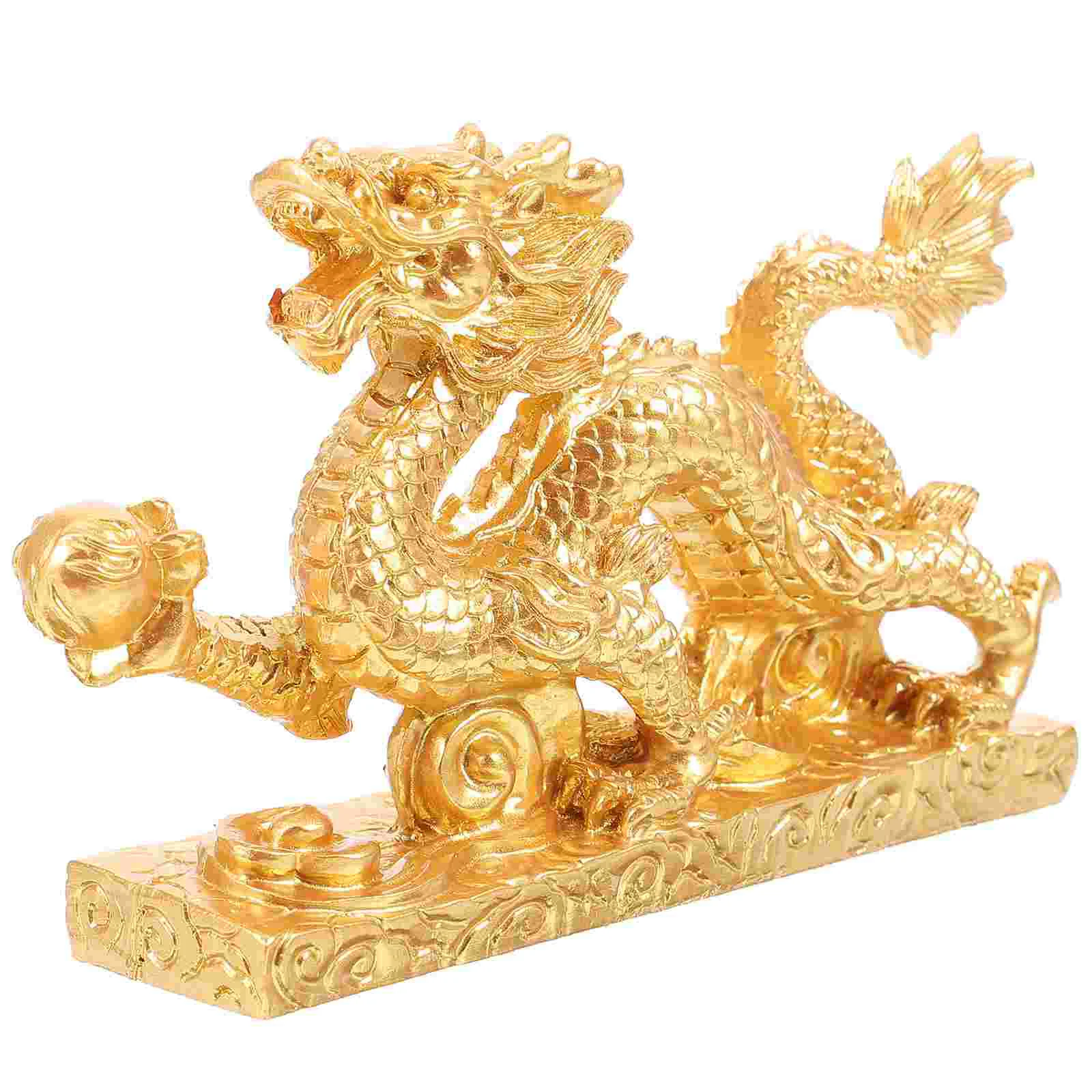 

Dragon Ornament Gifts Chinese Decorations Sculpture Statue Animal Office Resin Wealth Prosperity Shape