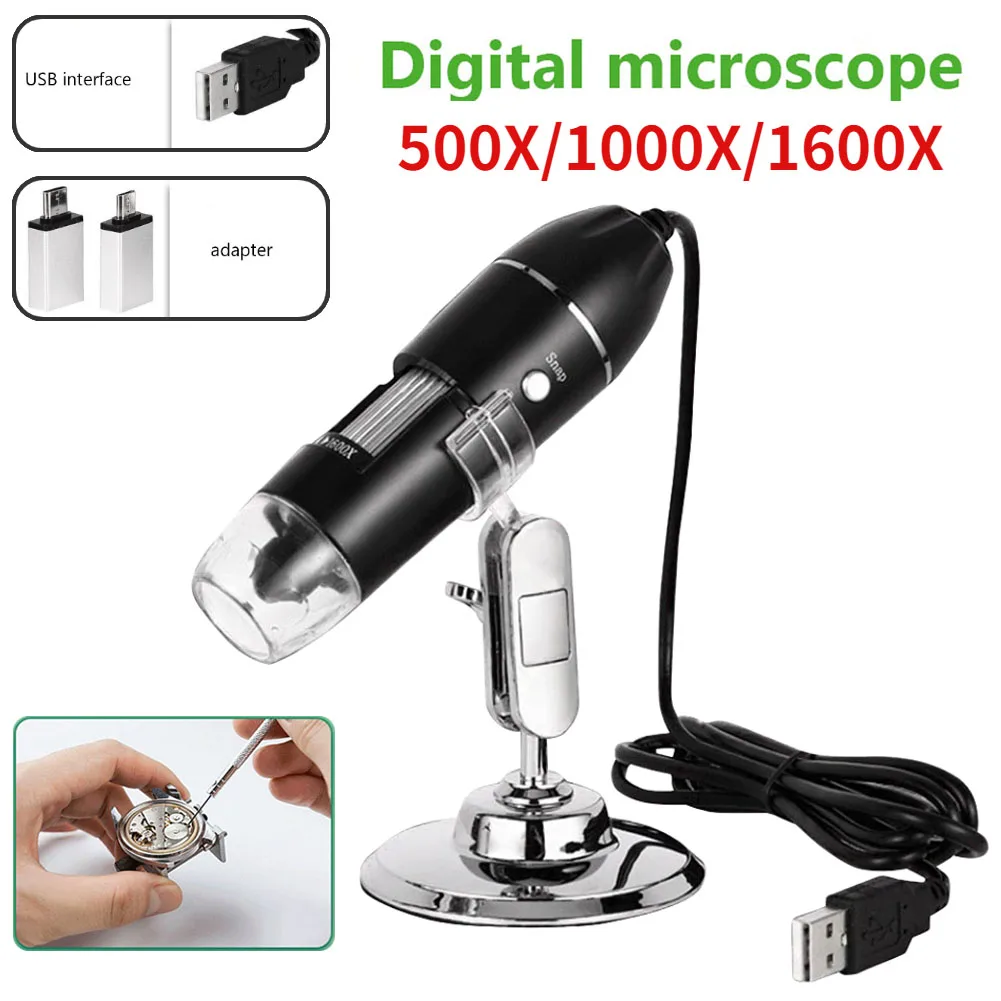 1600X Digital Microscope Camera 3in1 Type-C USB Portable Electronic Microscope For Soldering LED Magnifier For Cell Phone Repair 3