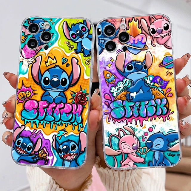 Funda para iPhone 13 Stitch, funda transparente de puntada de dibujos  animados kawaii, para mujeres y niñas, funda protectora de TPU suave para  iPhone