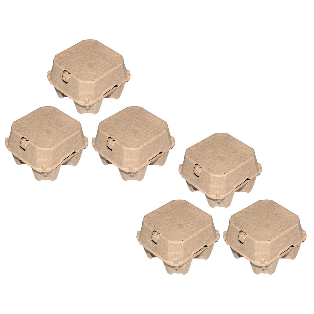 

6Pcs Paper Egg Cartons 4-Count Empty Egg Holder Trays Chicken Egg Boxes Egg Container