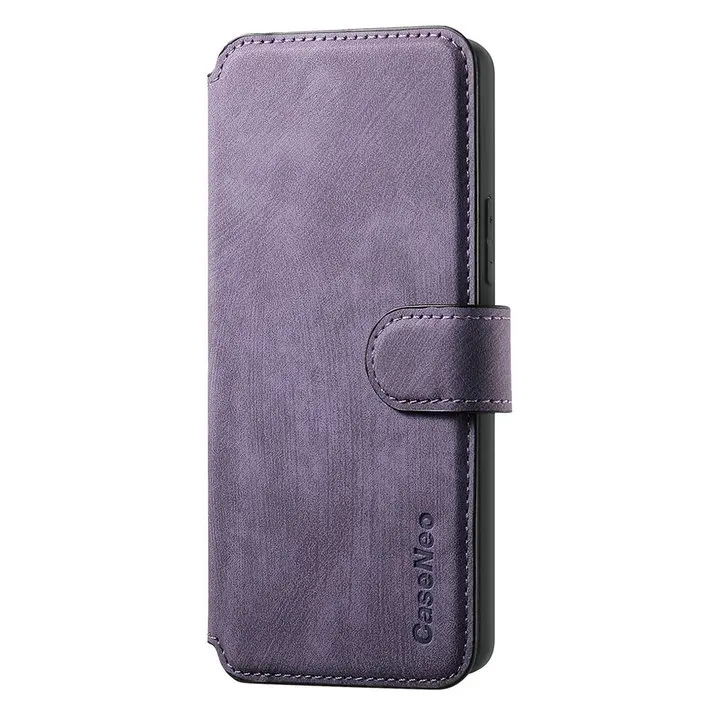 Leather Wallet Flip Case with Magnetic Closure - 2-in-1 Design
