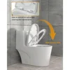 Modern Oval Integrated Toilet in Bathroom with Soft Close Seat, High Efficiency 1.1/1.6GPF Dual Flush, 12" Rough 2