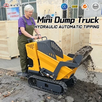 Minidumper Cingolato Personalizzato di Qualità Premium, Veicolo da Trasporto a Velocità Stabile per Lavori di Movimento Terra su Sponde di Bacini Idrici
