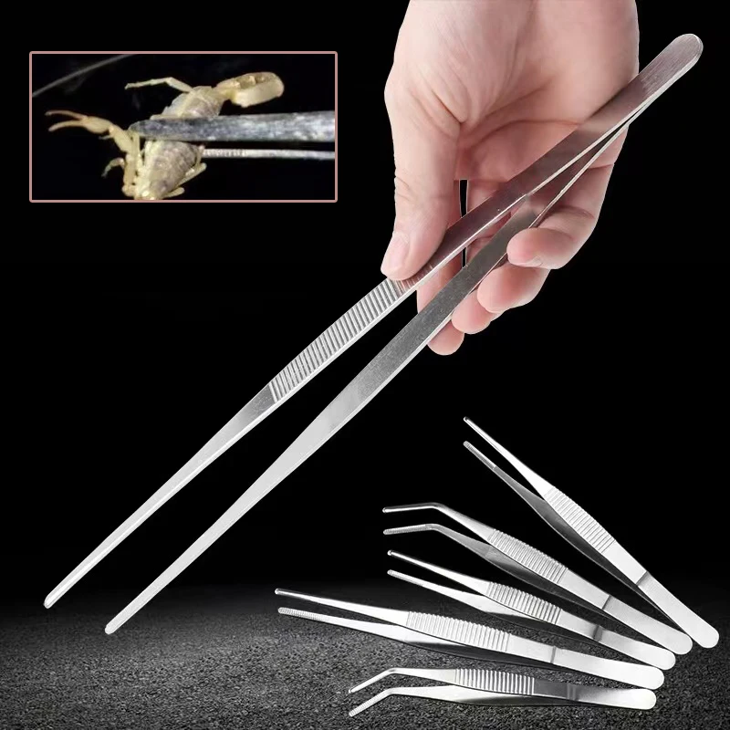 

Aquarium Tweezers Long 30cm Stainless Steel Straight and Curved Tweezers for Plant Aquascape Tools Scorpion Turtle Feeding Tongs