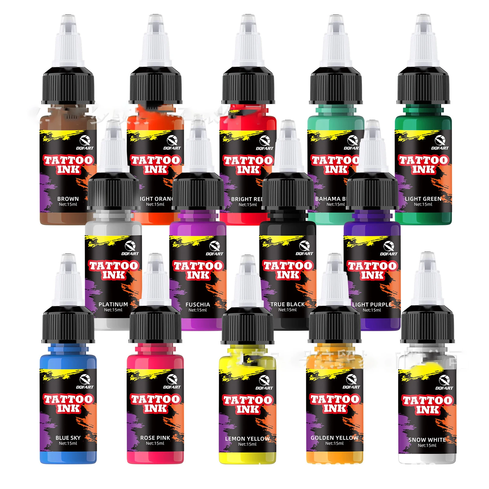 15ml 1/2oz Tattoo Ink Colors Set 14 Colors Tattoo Ink Set Long-Lasting Pigments For Professionals Body Art