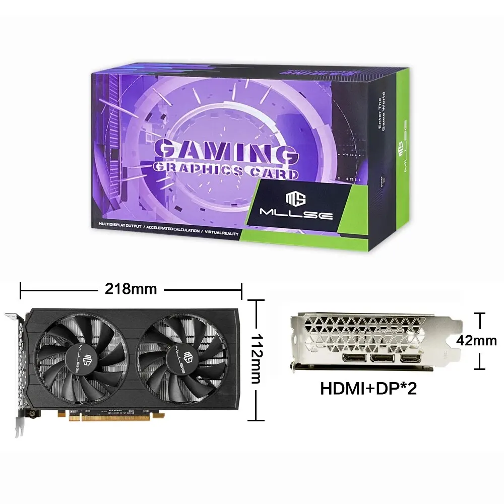 MLLSE AMD RX 5500 8GB Graphics Card GDDR6 128Bit PCI Express 4.0 &times;8 8Pin Radeon GPU Rx 5500 8g Gaming Video Card Placa De Video graphics card