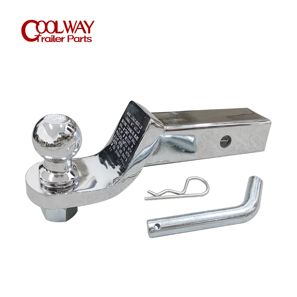 Chromed 2 Inch Towbar Tongue Ball Mount With Towball And Hitch Pin RV Parts Car Camper Accessories Caravan Components