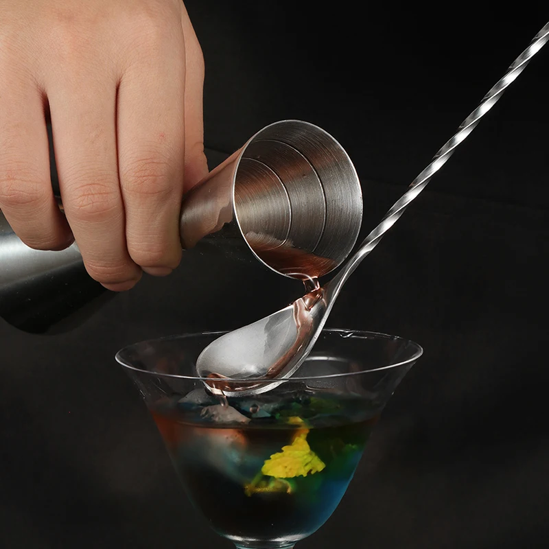 30 40 50cm Bar Teadrop Spoon Stainless Steel Durable Double Head Mixing Spiral Pattern Cocktail Spoon Long Handle Bar Sets