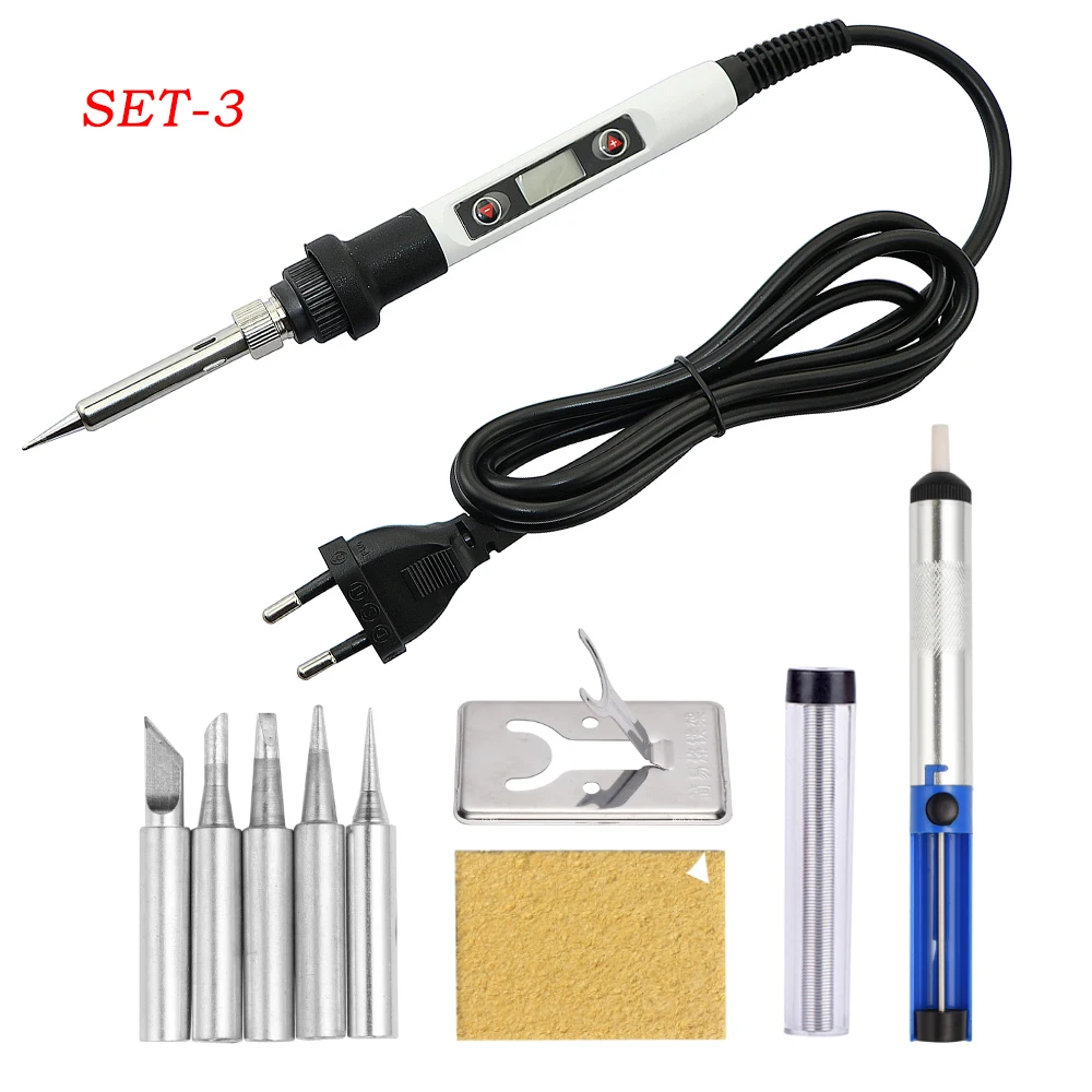 inverter arc welder LCD Digital Display 80W Soldering Iron Adjustable Temperature Electric Solder Iron Welding Rework Station Repair Tools Kit Set hot air station