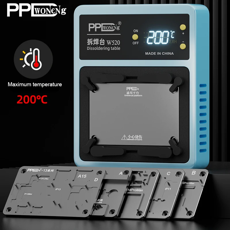 PDD Intelligent Heating Platform For iPhone X-11/12/13Pro MAX/14 Plus Motherboard Dot Matrix Face CPU Repair Desoldering Station