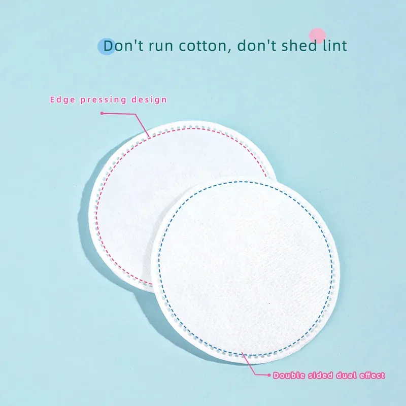 Makeup Remover Pads 100pcs Soft Breathable Circular Makeup Remover Pads Double-sided Textured Cotton Pads For Daily Facial Cleansing