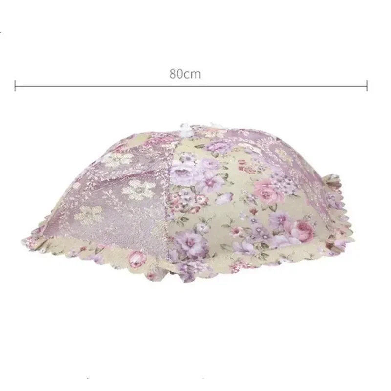 Household Kitchen Convenience Dustproof Mesh Food Cover Umbrella Shape Fly Proof Stain Table Lace Folding Vegetable Gadgets