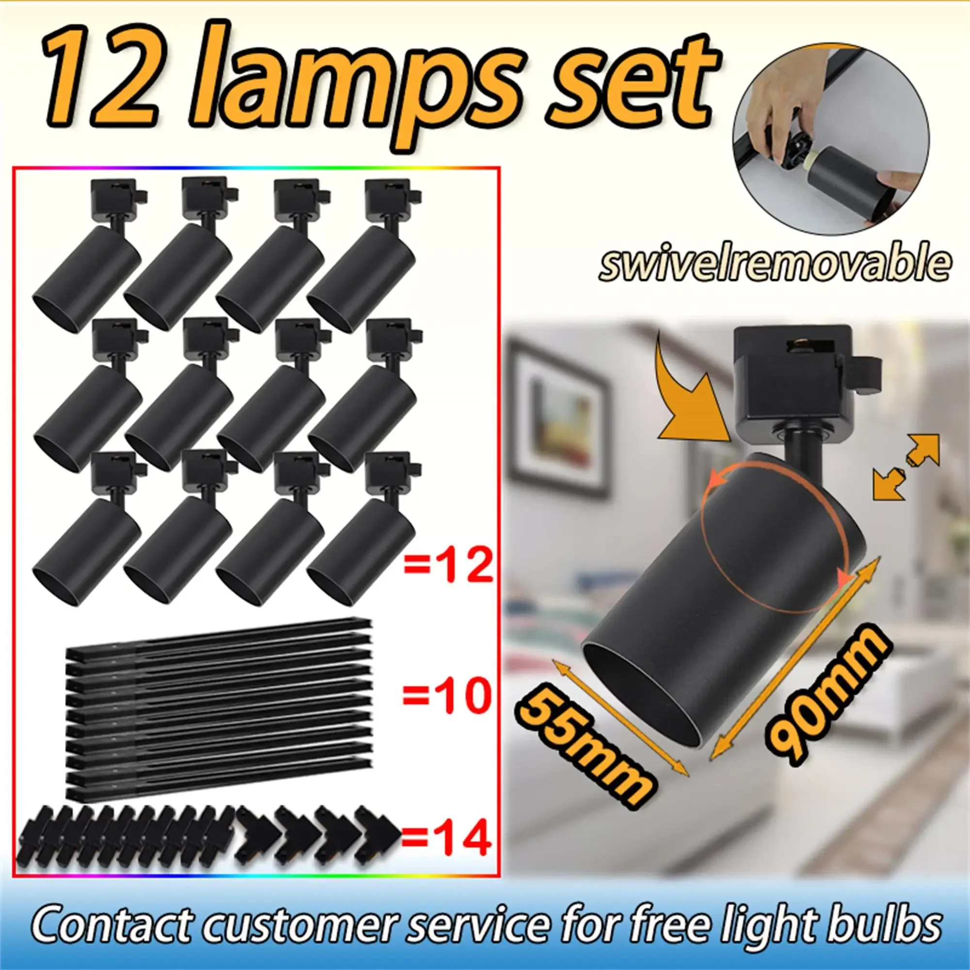 GU10 Track Light Set Dimmable Smart Home Spotlights gu10 Bulb Rail Lighting Kitchen Spot Light ceiling 110V Decor Light Fixture 2