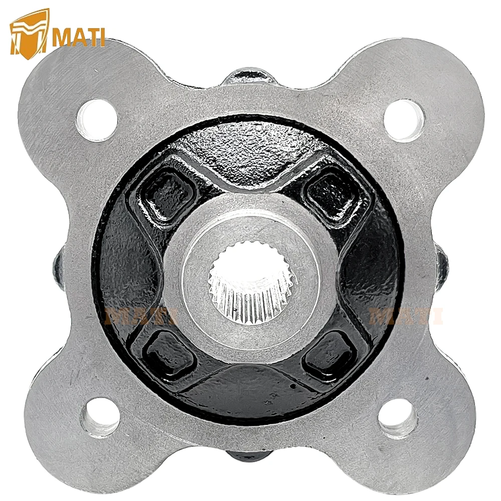 Rear Wheel Hub Machined Black for Polaris Ranger 900 1000 Diesel HST 570-Full-Size Brutus GEM-eM1400 M1400-Gas Pro-XD